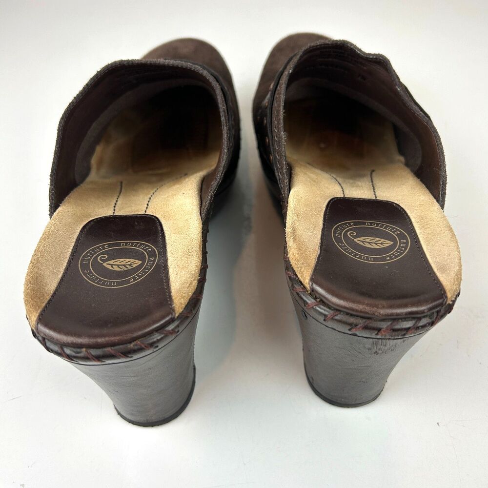Nurture Windmill Mules Clogs Slip On Shoes Brown Suede Studded Womens Size 11 M - Picture 11 of 14